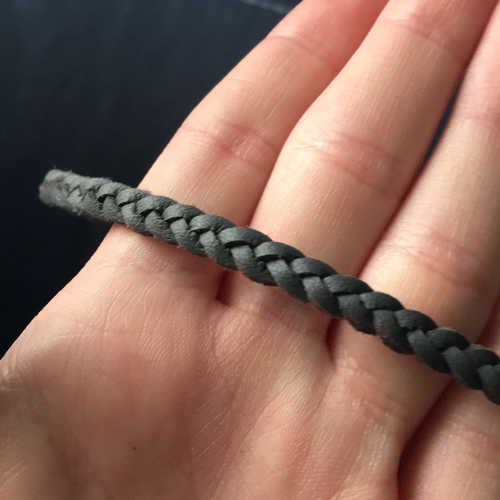 Grey braided choker necklace